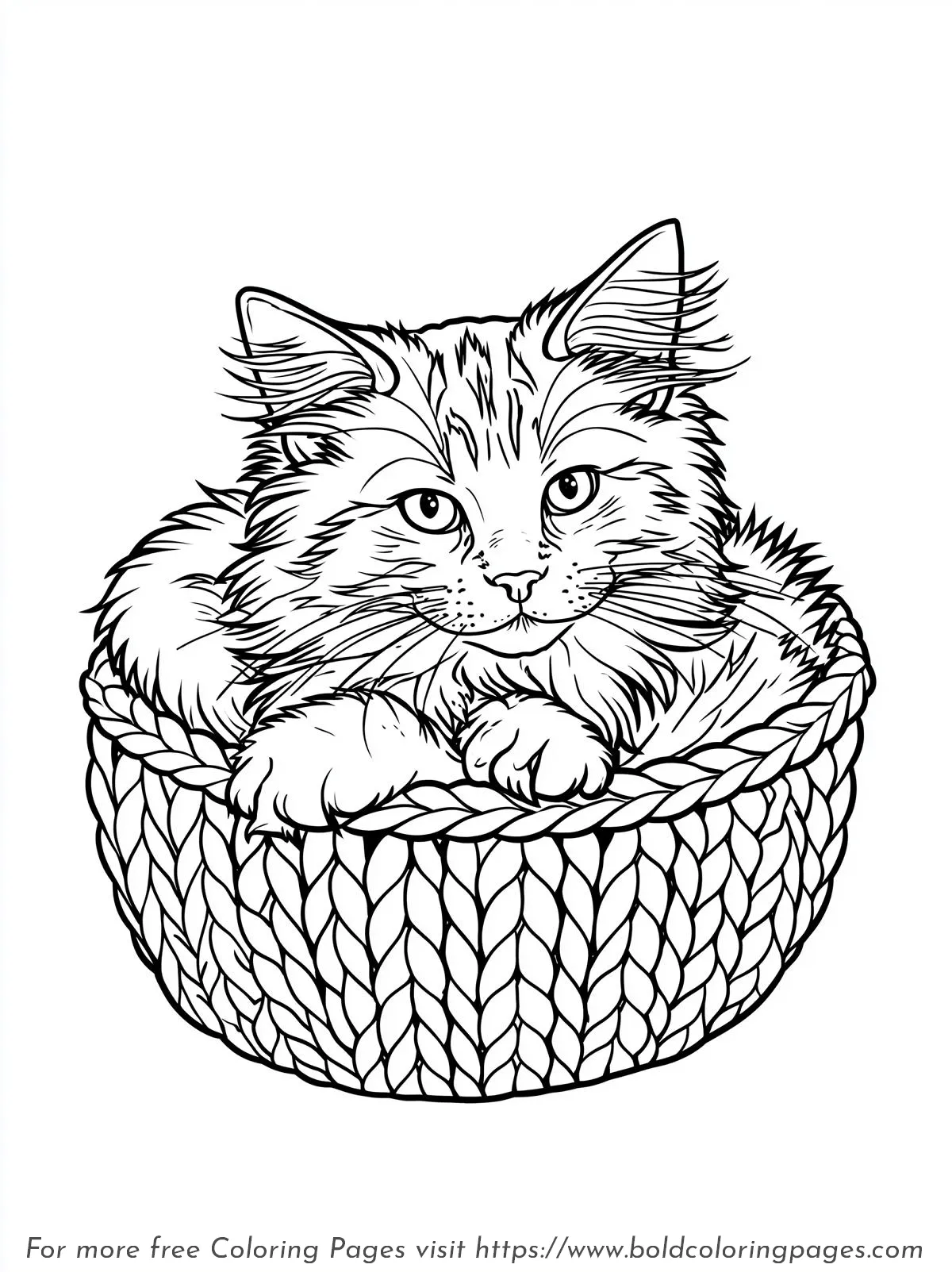 Cozy Maine Coon Kitten Coloring Page