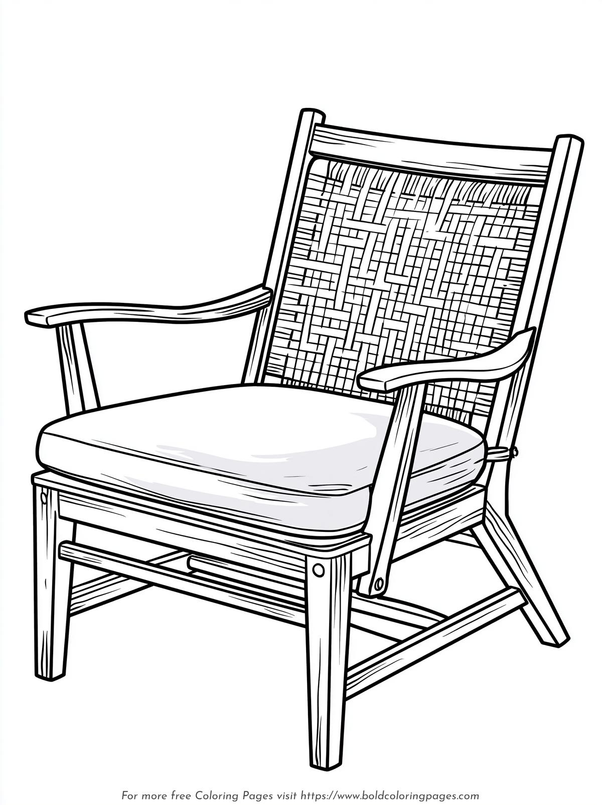 Wooden Armchair Coloring Page
