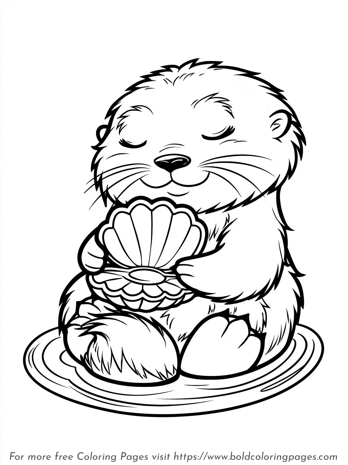 Cute Baby Otter Coloring Page