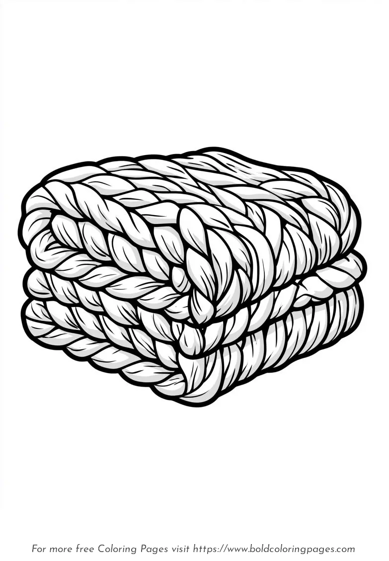 Large Print Chunky Knit Blanket Coloring Page
