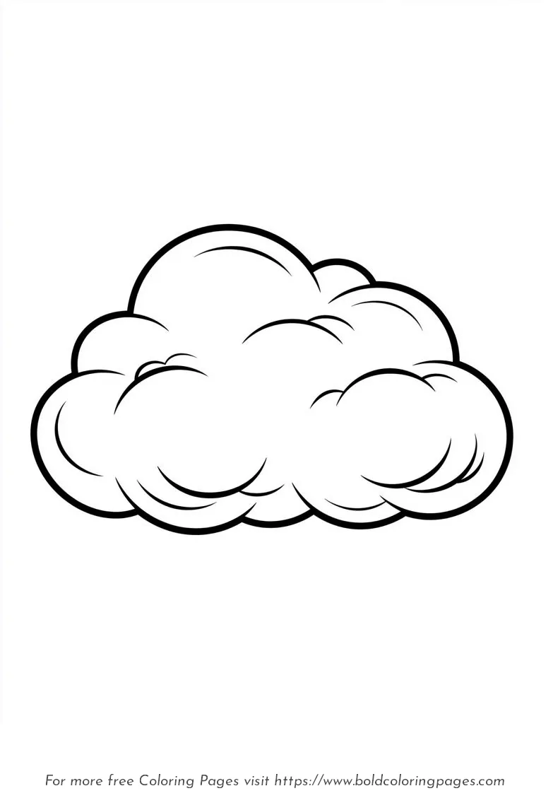 Large Print Cloud Coloring Page