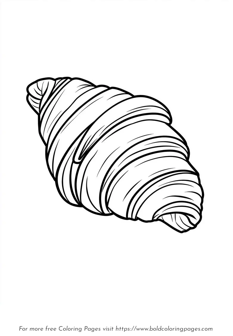 Large Print Croissant Coloring Page