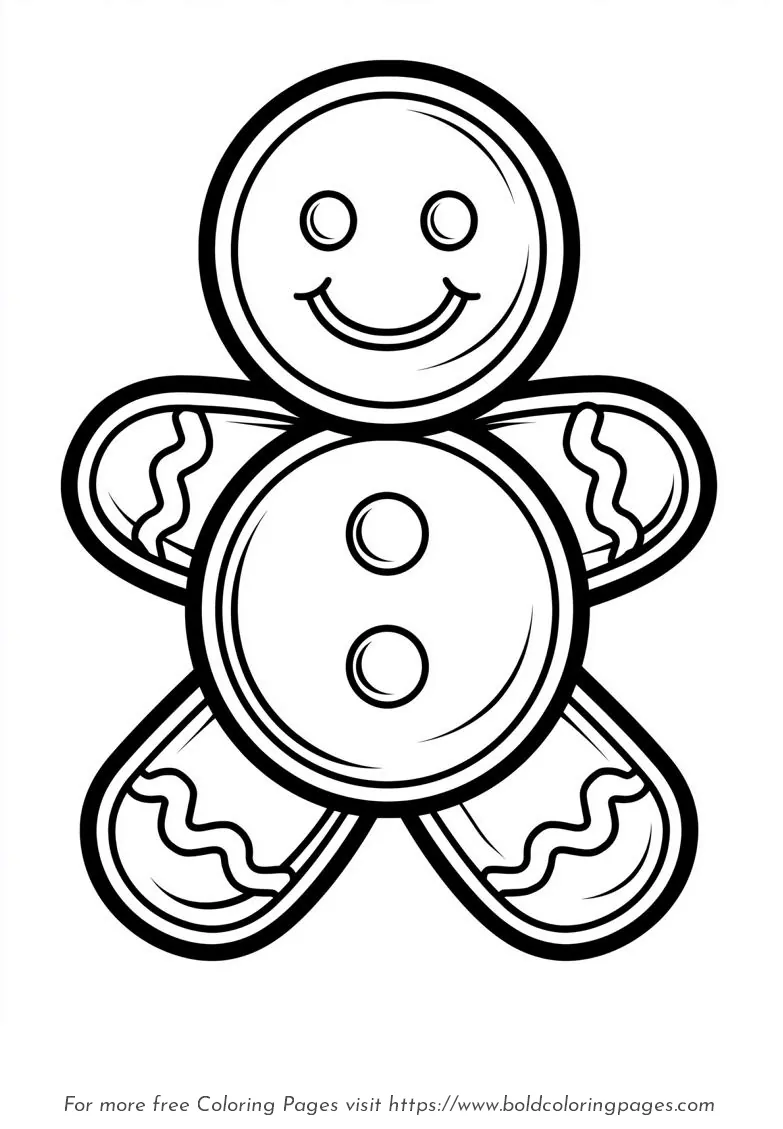 Large Print Gingerbread Man Coloring Page