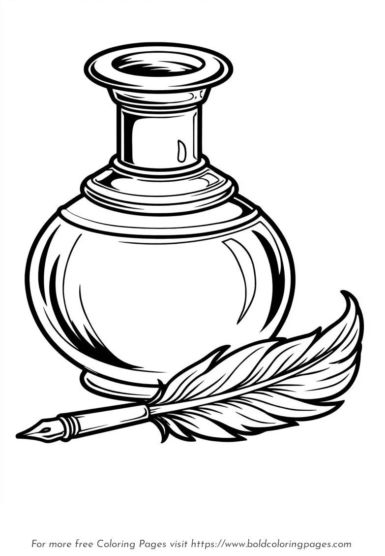 Large Print Inkwell Coloring Page