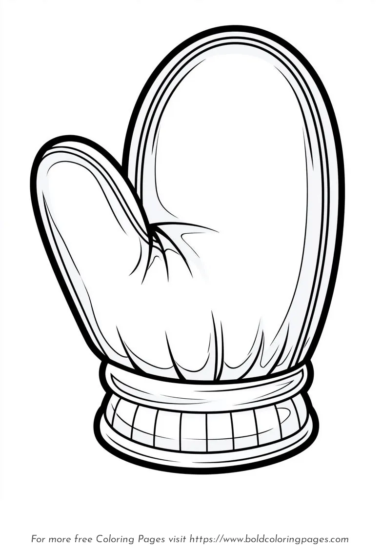 Large Print Mitten Coloring Page