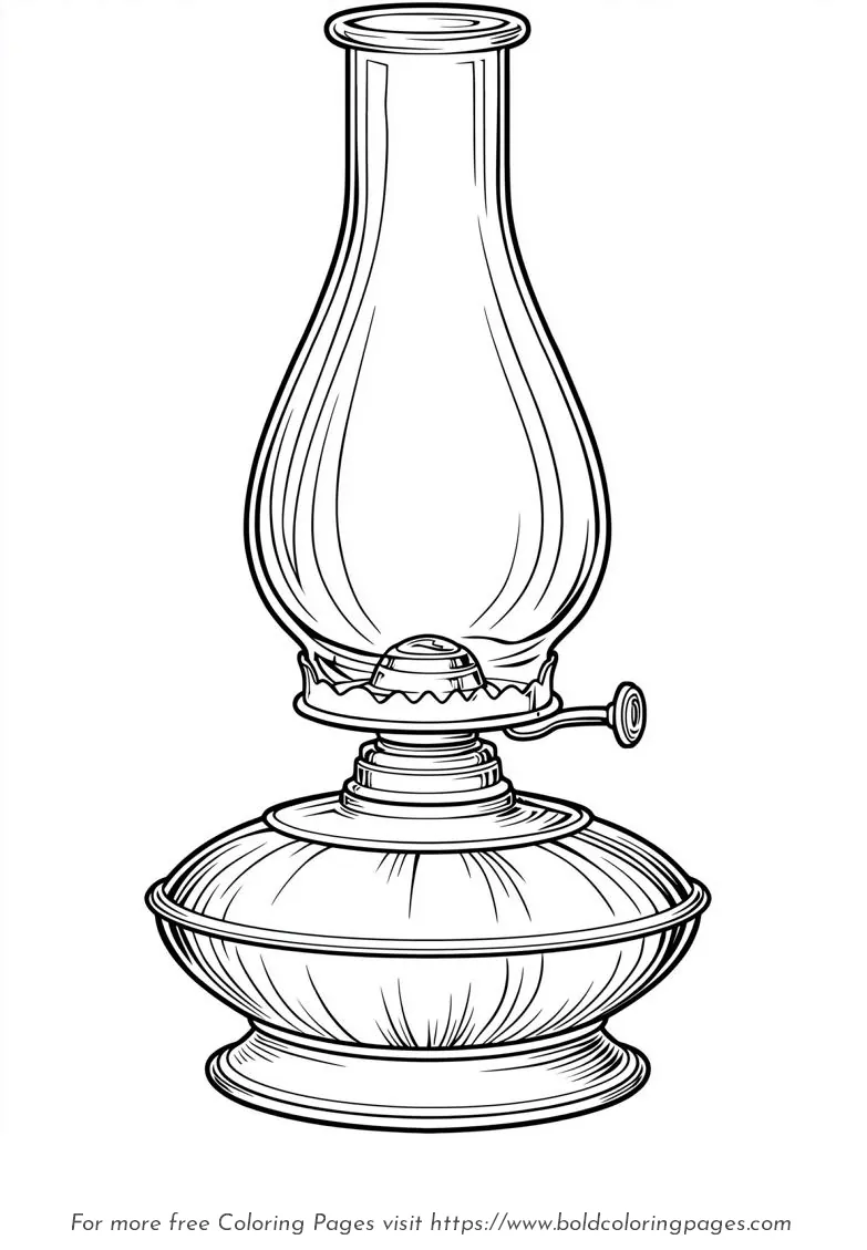 Large Print Oil Lamp Coloring Page