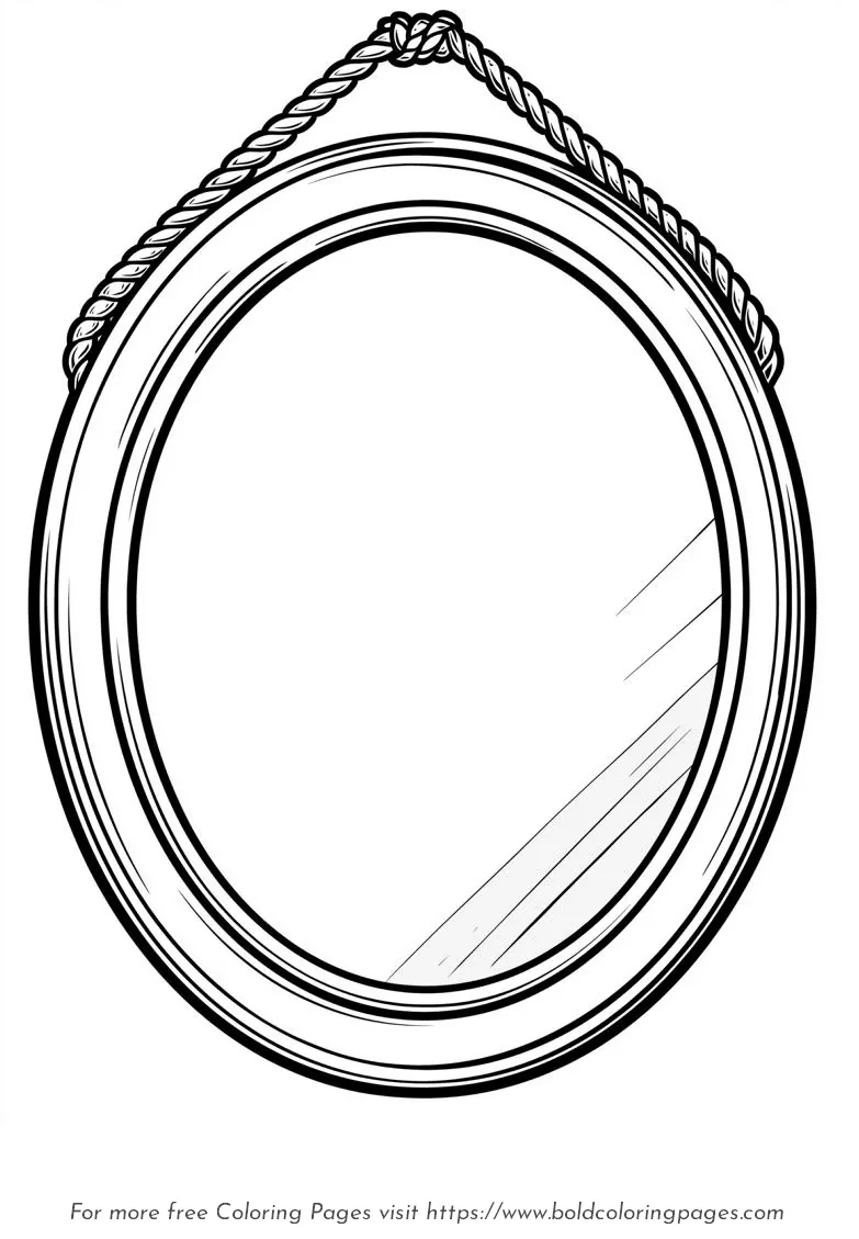 Large Print Oval Picture Frame Coloring Page