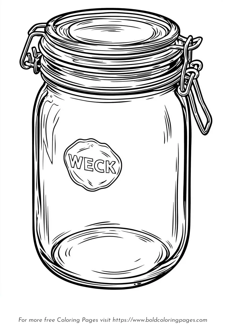 Large Print Preserving Jar Coloring Page