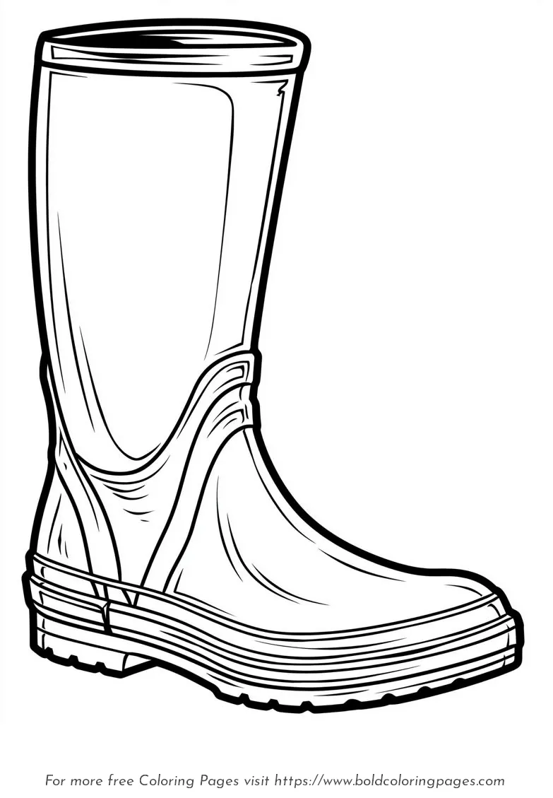 Large Print Rain Boot Coloring Page