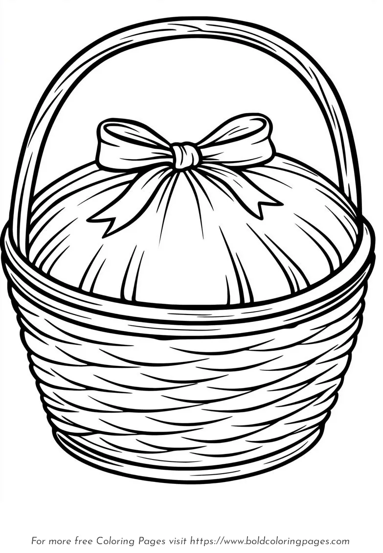 Large Print Sewing Basket Coloring Page