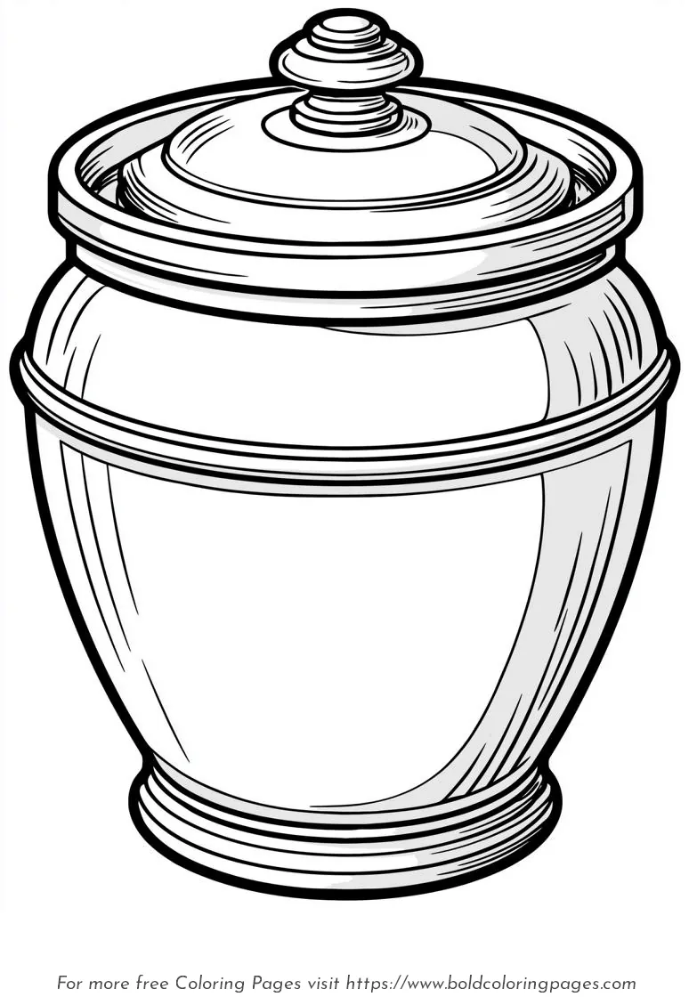 Large Print Stoneware Crock Coloring Page
