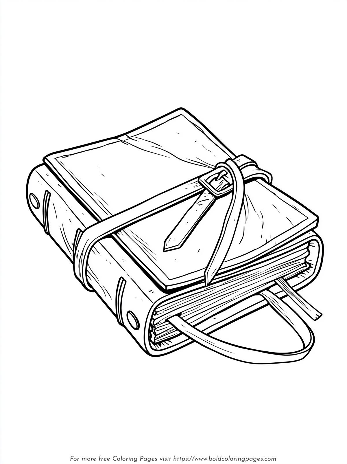 Leather Travel Journal Coloring Page