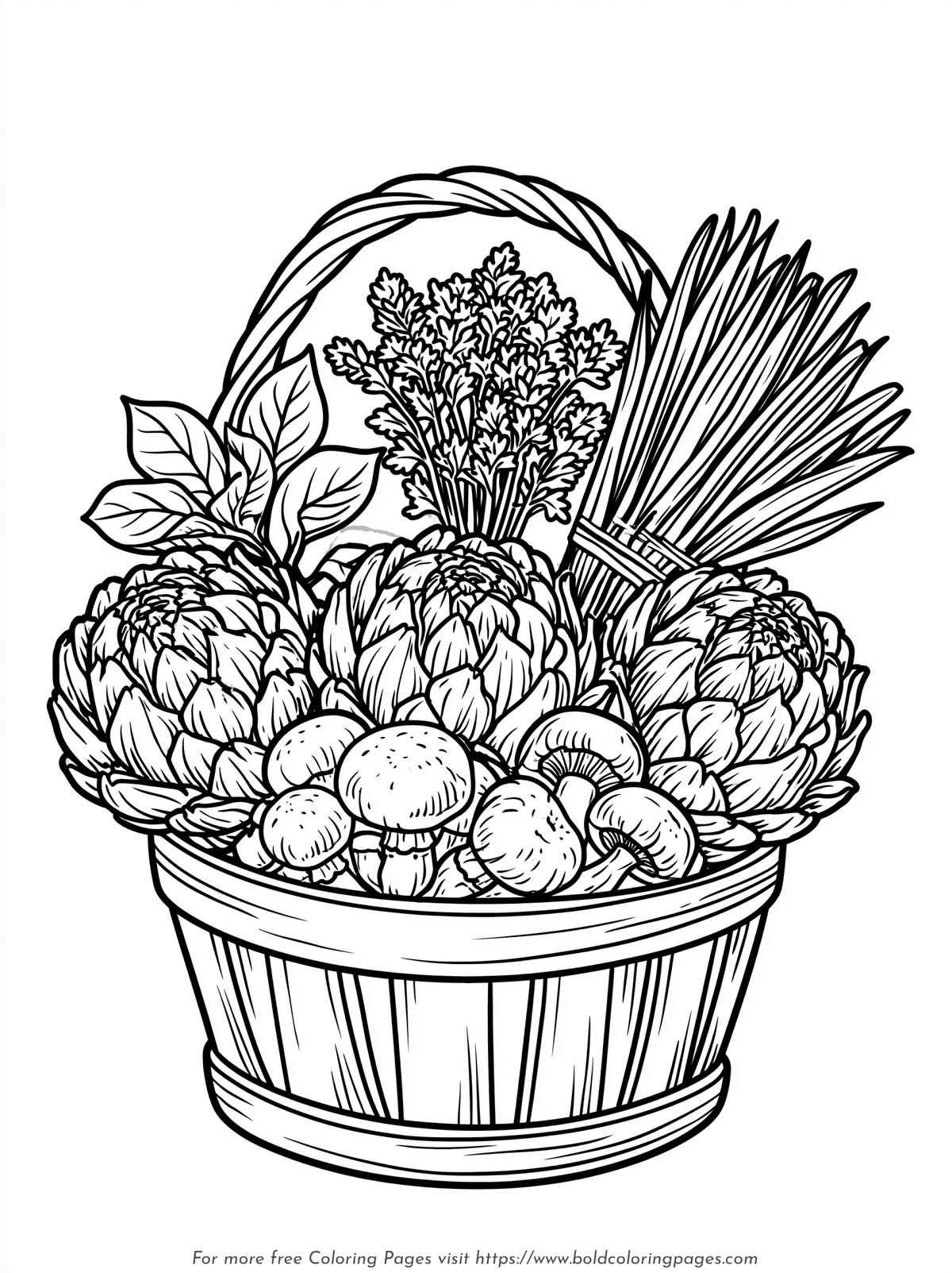Market Basket Coloring Page