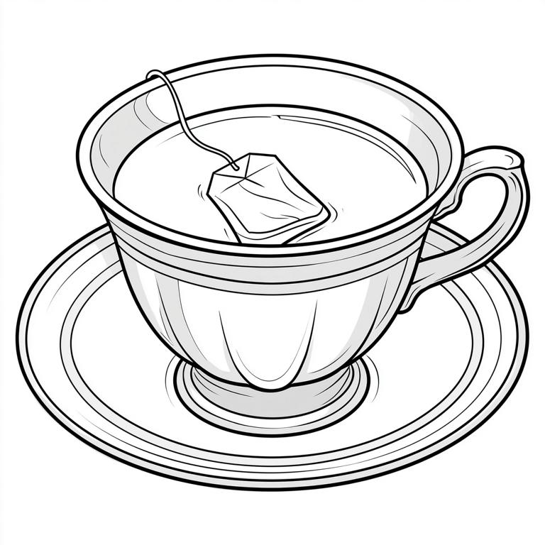 Tea Time Coloring Pages