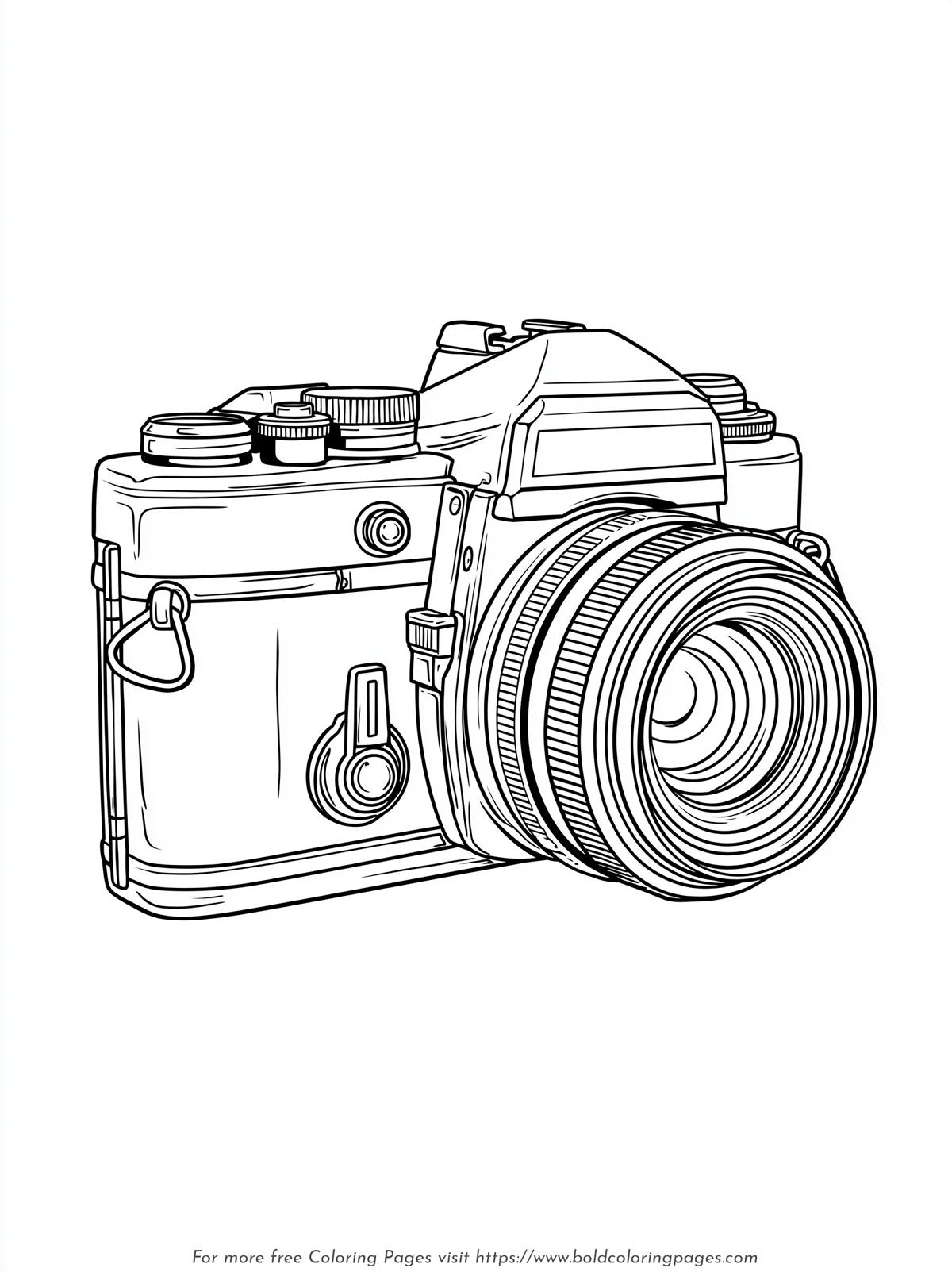 Vintage Camera Coloring Page