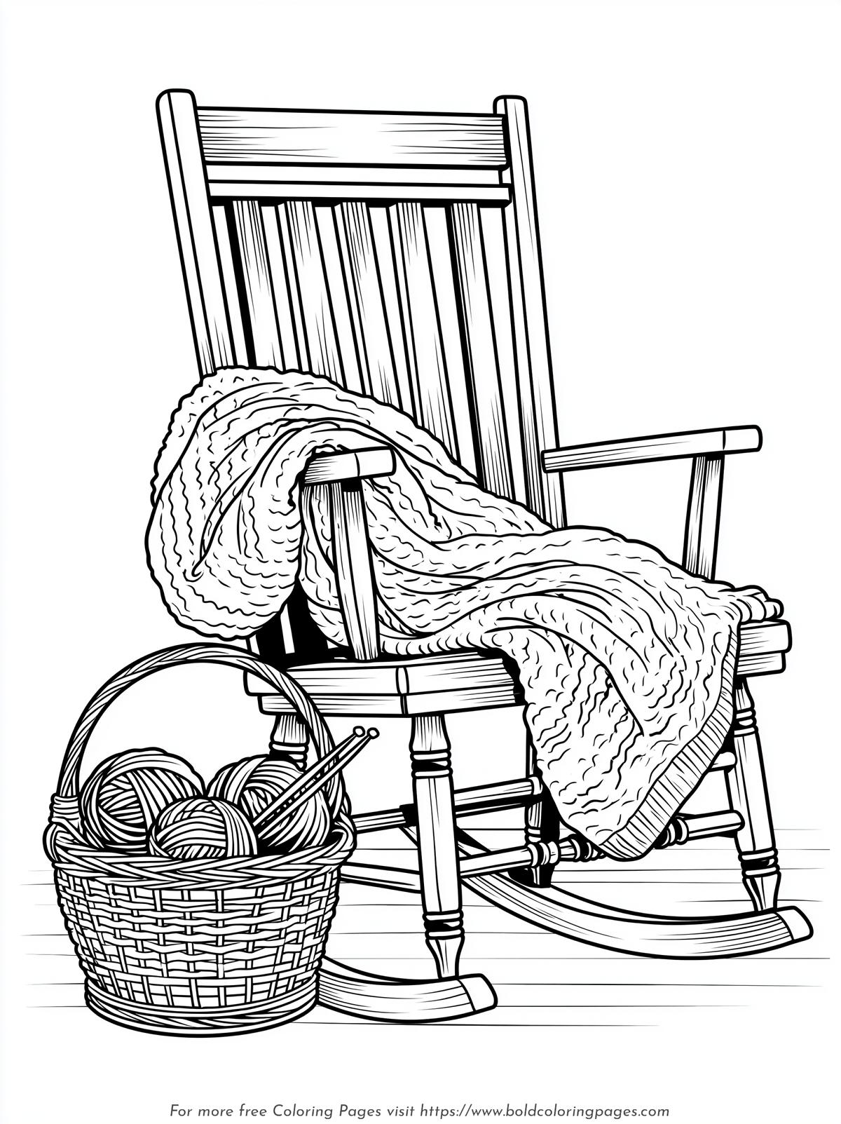 Cozy Rocking Chair Coloring Page