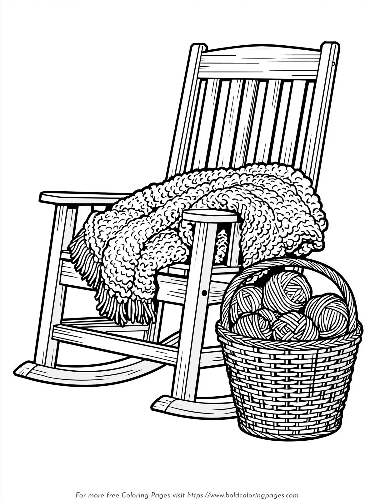 Large Print Rocking Chair Coloring Page